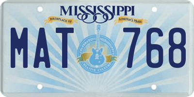 MS license plate MAT768