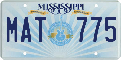 MS license plate MAT775