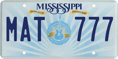 MS license plate MAT777