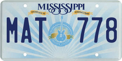 MS license plate MAT778
