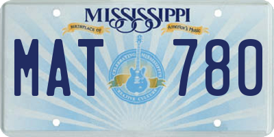 MS license plate MAT780