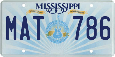 MS license plate MAT786