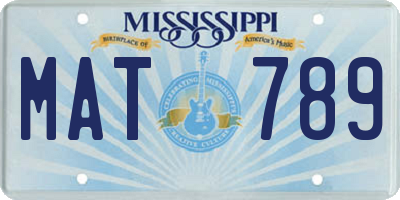 MS license plate MAT789