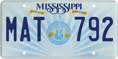 MS license plate MAT792