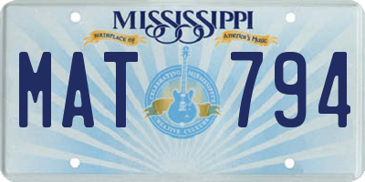 MS license plate MAT794