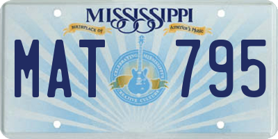 MS license plate MAT795