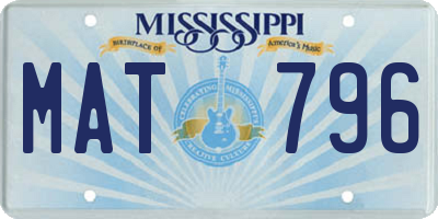 MS license plate MAT796