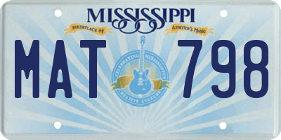MS license plate MAT798