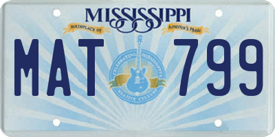 MS license plate MAT799