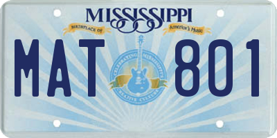 MS license plate MAT801