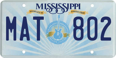 MS license plate MAT802