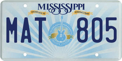 MS license plate MAT805