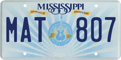 MS license plate MAT807