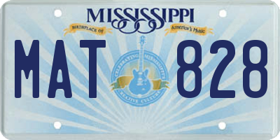 MS license plate MAT828