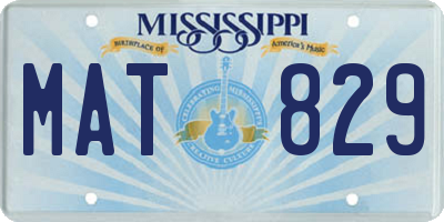 MS license plate MAT829