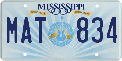 MS license plate MAT834