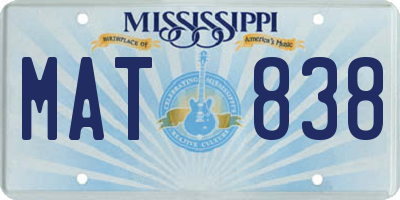 MS license plate MAT838