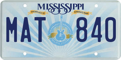 MS license plate MAT840