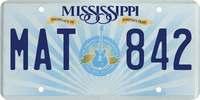 MS license plate MAT842