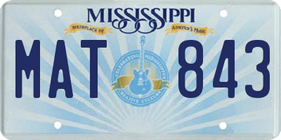 MS license plate MAT843