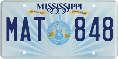MS license plate MAT848