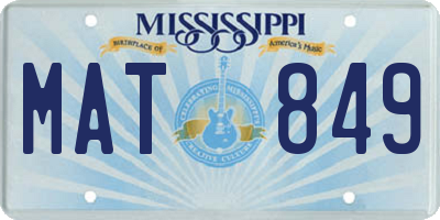 MS license plate MAT849