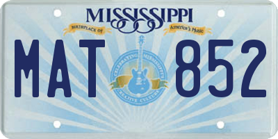 MS license plate MAT852