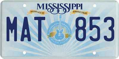 MS license plate MAT853