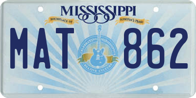 MS license plate MAT862