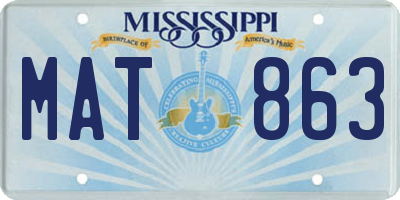 MS license plate MAT863