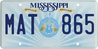 MS license plate MAT865