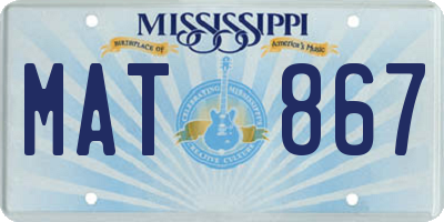 MS license plate MAT867