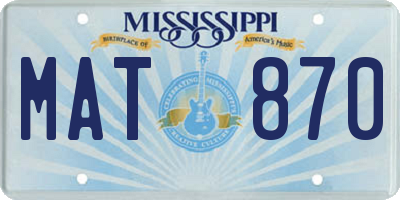 MS license plate MAT870
