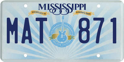 MS license plate MAT871