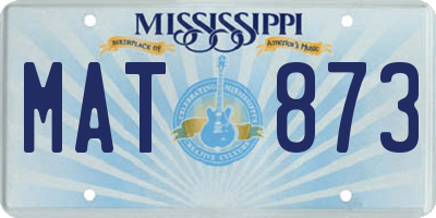 MS license plate MAT873