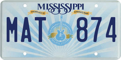 MS license plate MAT874