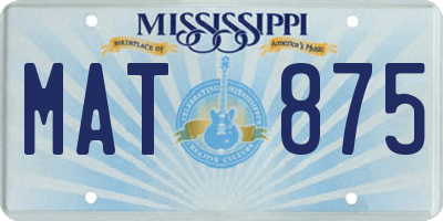 MS license plate MAT875