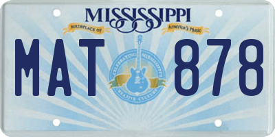 MS license plate MAT878