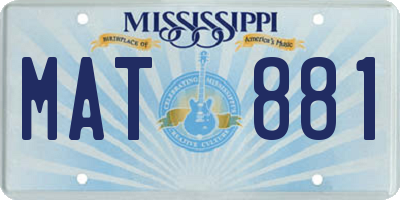 MS license plate MAT881