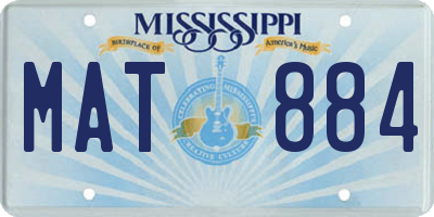 MS license plate MAT884