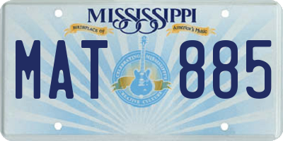 MS license plate MAT885