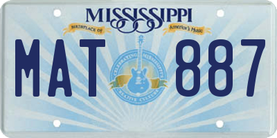MS license plate MAT887