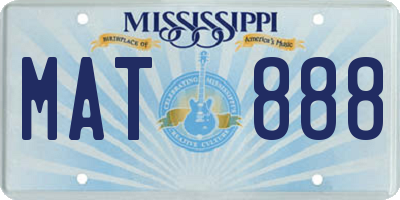 MS license plate MAT888