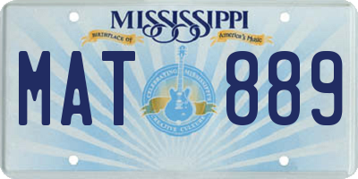 MS license plate MAT889
