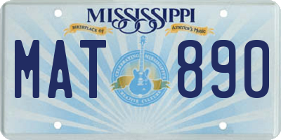 MS license plate MAT890