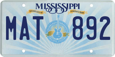 MS license plate MAT892