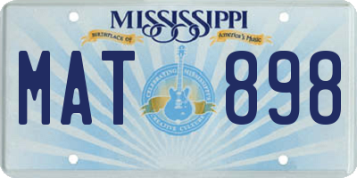 MS license plate MAT898