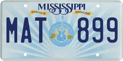 MS license plate MAT899