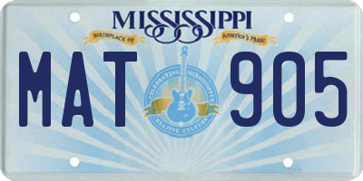 MS license plate MAT905