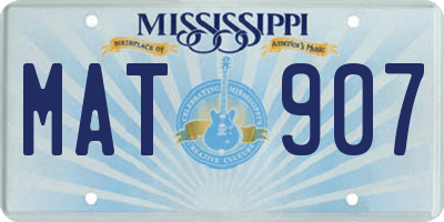 MS license plate MAT907